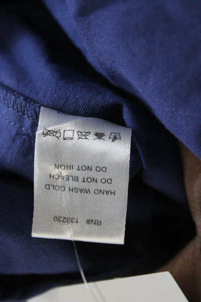 Pomander Place Women Dark Blue Cotton Shirt Dress 3/4 Sleeve Knee Length Size S