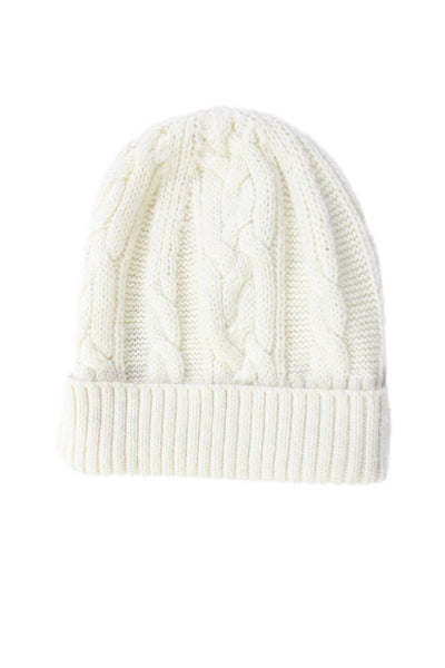 J Crew Womens Cable Knit Stretch Beanie White One Size