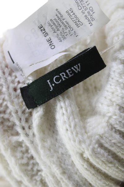 J Crew Womens Cable Knit Stretch Beanie White One Size