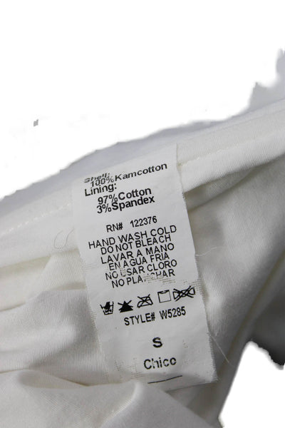 Mustard Seed Womens Cropped Floral White Boho Blouse Sleeveless Size S