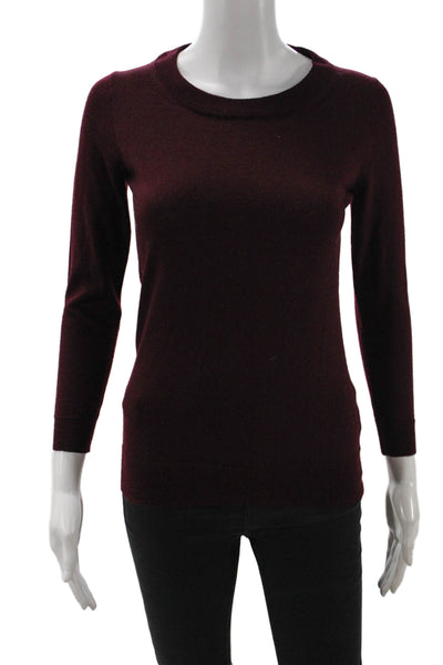 J Crew Unisex Purple Merino Wool Pullover Sweater Crew Neck Size XS