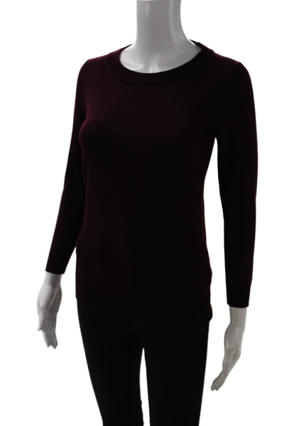 J Crew Unisex Purple Merino Wool Pullover Sweater Crew Neck Size XS