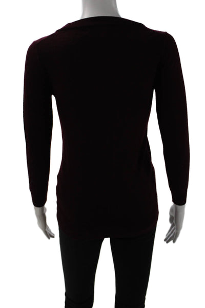 J Crew Unisex Purple Merino Wool Pullover Sweater Crew Neck Size XS