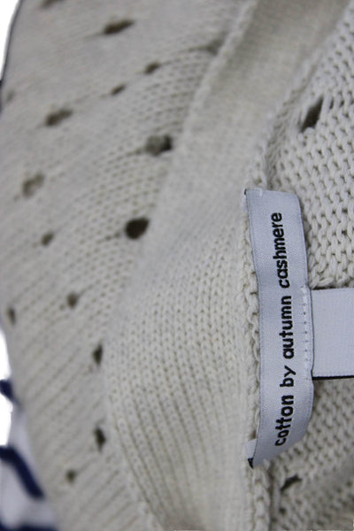 Cotton By Autumn Cashmere Unisex Cardigan Beige V Neck Button Size XS