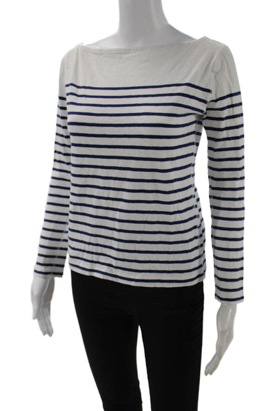 Polo Ralph Lauren Women Jersey Striped White Long Sleeve T-Shirt Size S