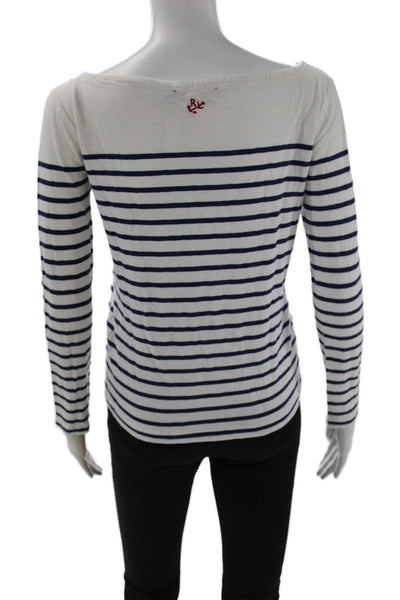 Polo Ralph Lauren Women Jersey Striped White Long Sleeve T-Shirt Size S