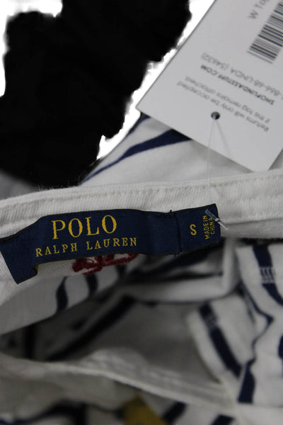 Polo Ralph Lauren Women Jersey Striped White Long Sleeve T-Shirt Size S