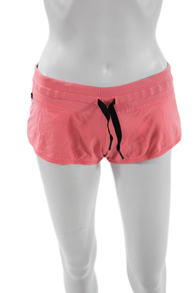 Lululemon Womens Pink Drawstring Cotton Blend Solid Beach Shorts Size 2