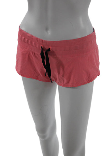 Lululemon Womens Pink Drawstring Cotton Blend Solid Beach Shorts Size 2