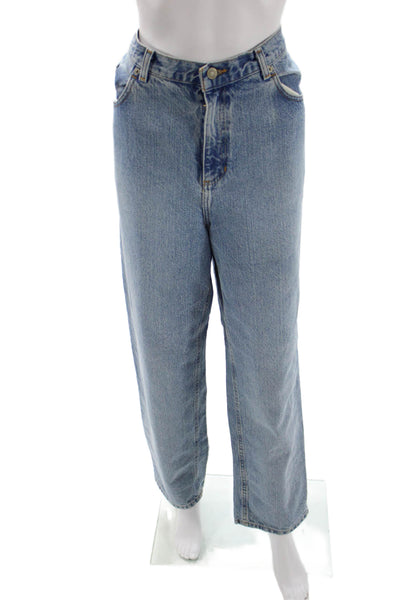 Lauren Jeans Co Unisex Straight Jeans Blue High Rise 28 Cotton Size 14W