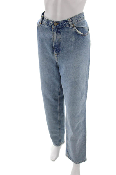 Lauren Jeans Co Unisex Straight Jeans Blue High Rise 28 Cotton Size 14W