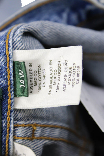 Lauren Jeans Co Unisex Straight Jeans Blue High Rise 28 Cotton Size 14W