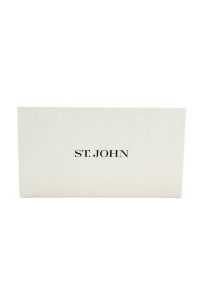 St. John Womens Snakeskin Print Theta Slingbacks Stone Washed White Size 9