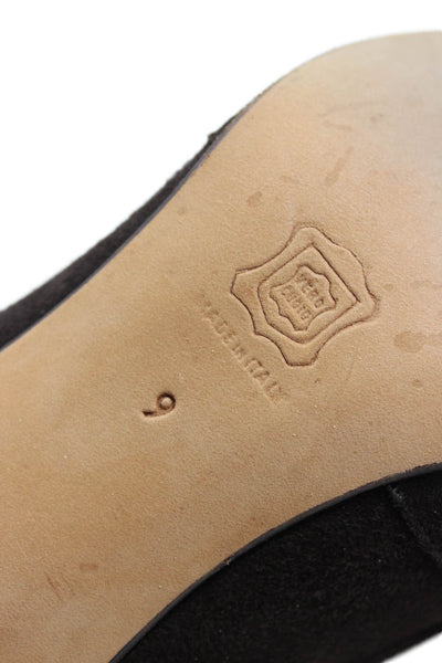 Vanessa Noel Womens Suede Lace Up Slide On Pumps Brown Size 9
