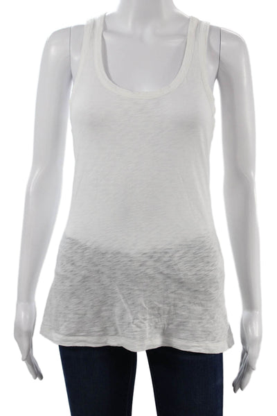 Rag & Bone Womens Basic Sleeveless Tank White 100% Cotton Round Neck Size S