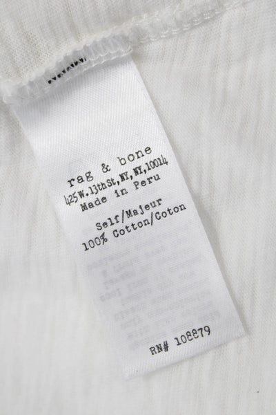 Rag & Bone Womens Basic Sleeveless Tank White 100% Cotton Round Neck Size S