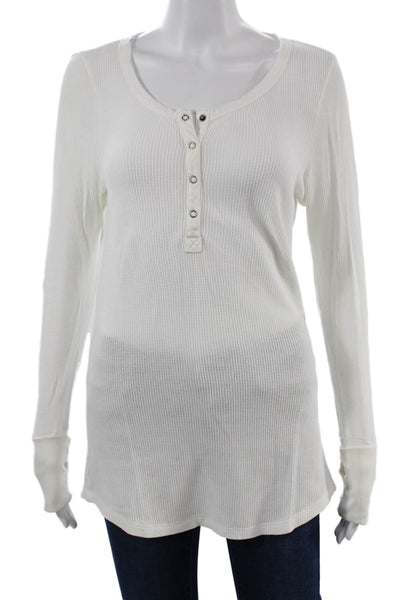 Splendid Womens White Tunic Button Up Long Sleeve Top Size S