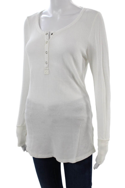 Splendid Womens White Tunic Button Up Long Sleeve Top Size S