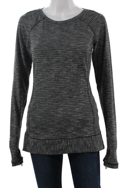 Lululemon Womens Dark Gray Striped Pullover Crewneck Size S