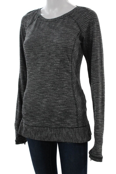 Lululemon Womens Dark Gray Striped Pullover Crewneck Size S