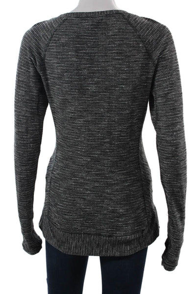 Lululemon Womens Dark Gray Striped Pullover Crewneck Size S
