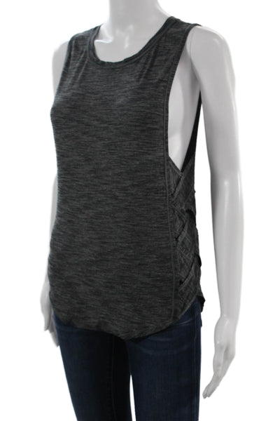 Lululemon Womens Dark Gray Sleeveless Round Neck Cotton Blend Tank Size S