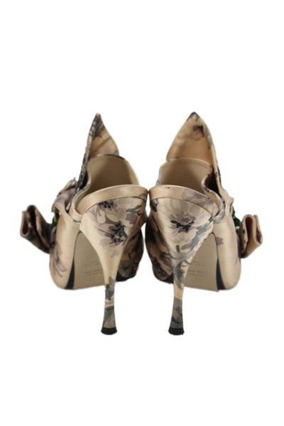 N 21 Women's Open Toe Rhinestone Embellish Floral Slide Sandals Size 39