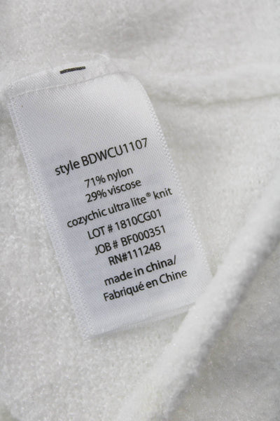 Barefoot Dreams® Unisex Cardigan White V-Neck Long Sleeve Nylon Viscose Size XS
