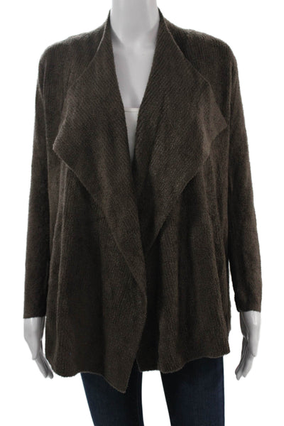 Barefoot Dreams Womens Brown Long Sleeve Coatigan Size 2XS