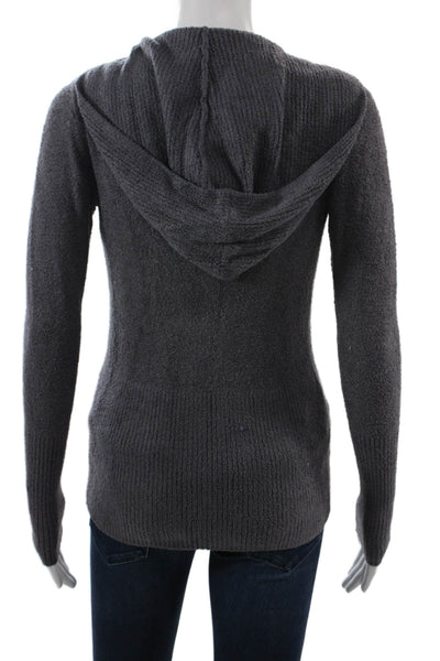 Barefoot Dreams Womens Full-Zip Hoodie Dark Gray 75% Nylon Size XS