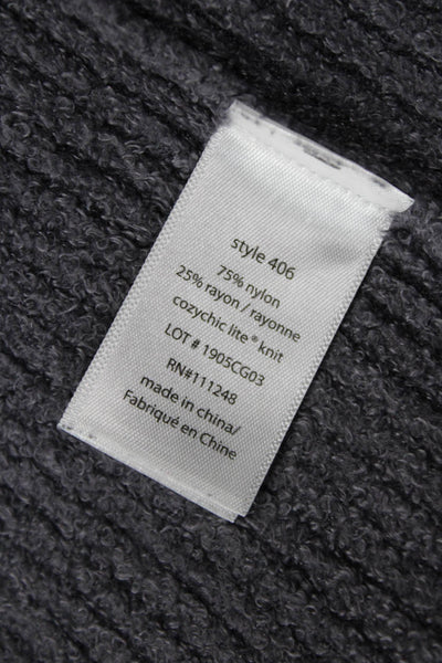 Barefoot Dreams Womens Full-Zip Hoodie Dark Gray 75% Nylon Size XS