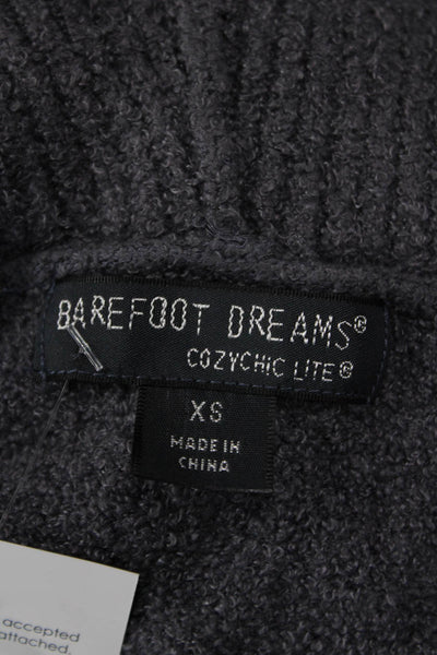 Barefoot Dreams Womens Full-Zip Hoodie Dark Gray 75% Nylon Size XS