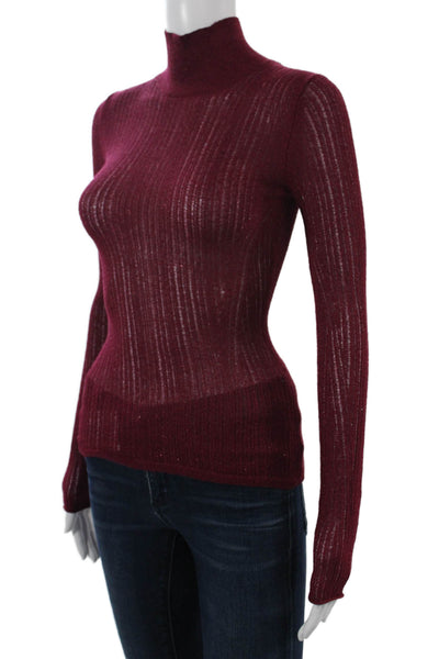 Rag & Bone Unisex Red Striped Mock Neck Pullover Sweater Size 2XS
