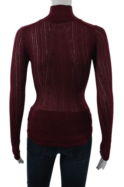 Rag & Bone Unisex Red Striped Mock Neck Pullover Sweater Size 2XS