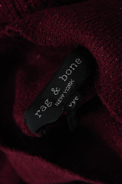 Rag & Bone Unisex Red Striped Mock Neck Pullover Sweater Size 2XS