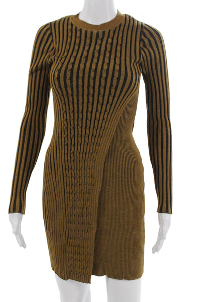 Opening Ceremony Women Bodycon Sweater Dress Black Striped Size XS