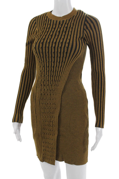 Opening Ceremony Women Bodycon Sweater Dress Black Striped Size XS