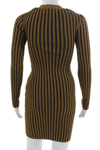 Opening Ceremony Women Bodycon Sweater Dress Black Striped Size XS