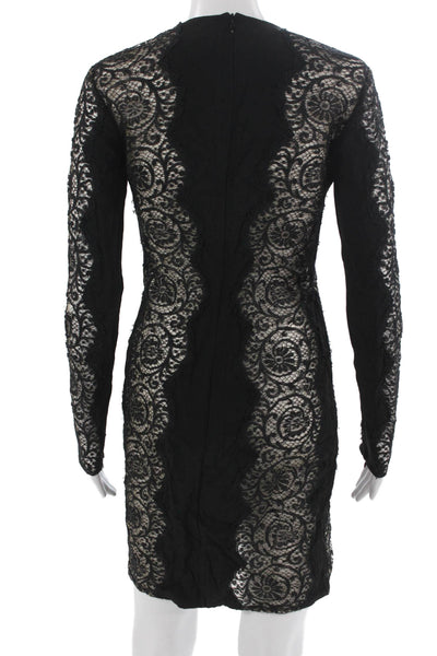 Stella McCartney Womens Black Sheath Dress Long Sleeve Nylon Blend Size 4