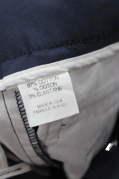 Theory Women Cropped Dress Pants Dark Blue Cotton Stretch Size 4
