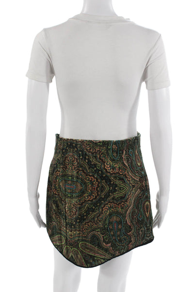 Zara Women A-Line Mini Skort Black Paisley 100% Polyester Size M