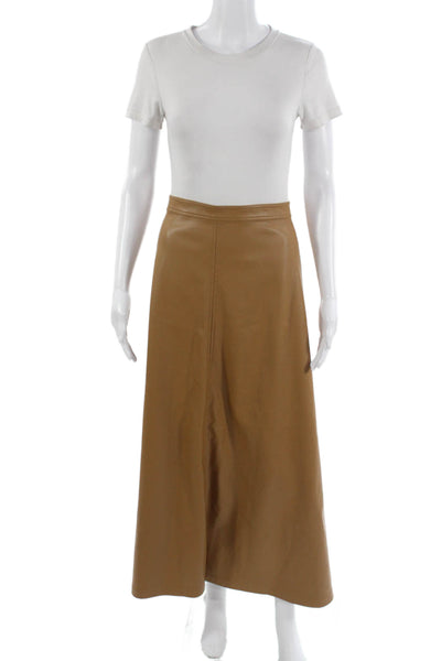 Vince Camuto Womens A-Line Maxi Skirt Tan Polyester Long Size XS