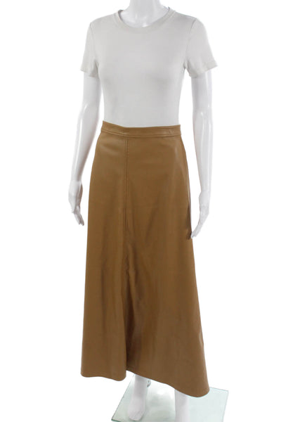 Vince Camuto Womens A-Line Maxi Skirt Tan Polyester Long Size XS