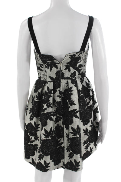 Jill Jill Stuart Women Fit & Flare Mini Dress Beige Floral Sleeveless Size S