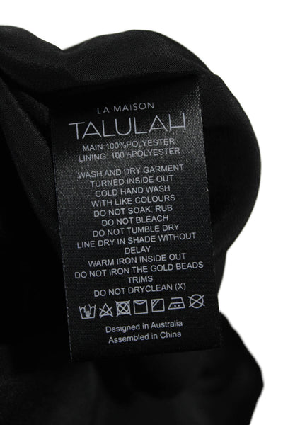 La Maison Talulah Womens Black Floral VNeck Mini Sundress Sleeveless Zip Size S