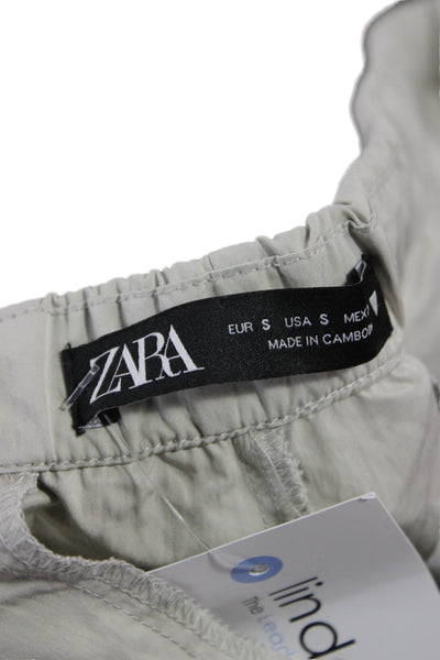 Zara Unisex Cargo Jogger Pants Gray Drawstring Size S