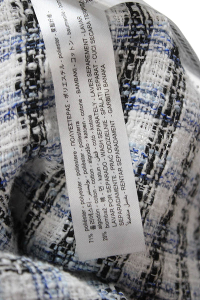 Zara Women Black Plaid V Neck Button Vest Polyester Cotton Sleeveless Size XS