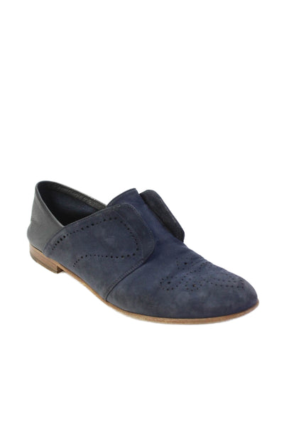 Fratelli Rossetti Womens Suede Leather Brogue Oxford Shoes Blue Size 7.5