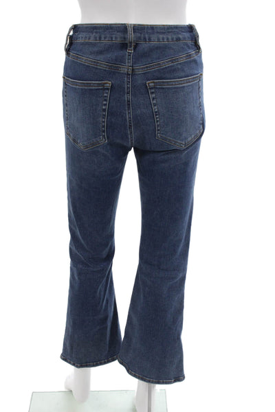 Frame Womens Dark Blue Bootcut Cropped High Rise Jeans Size 28