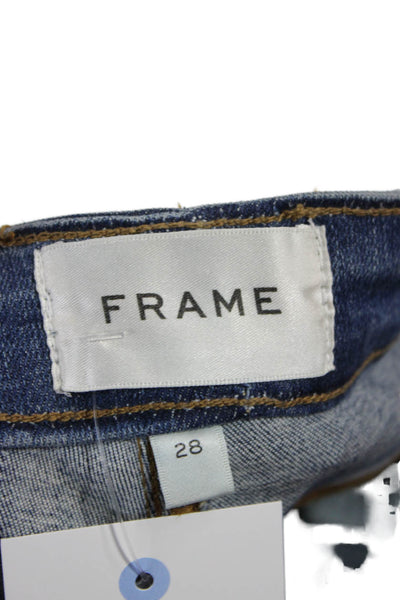 Frame Womens Dark Blue Bootcut Cropped High Rise Jeans Size 28